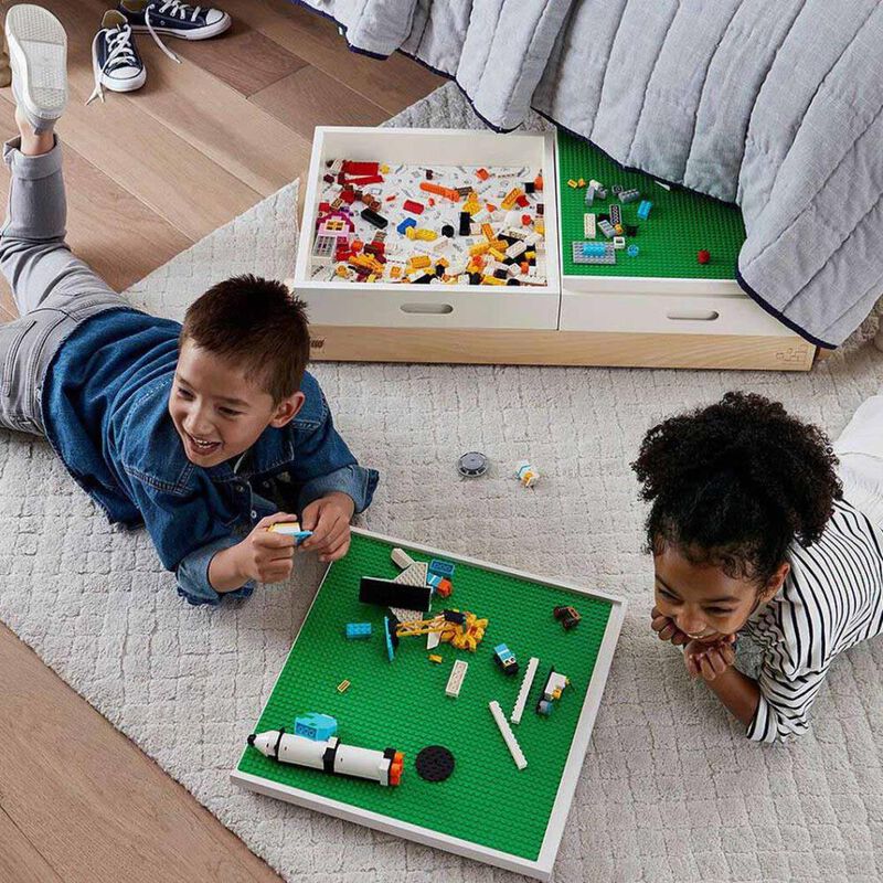Pottery Barn Kids Lego Storage Build And Roll Simply White Natural image number 3
